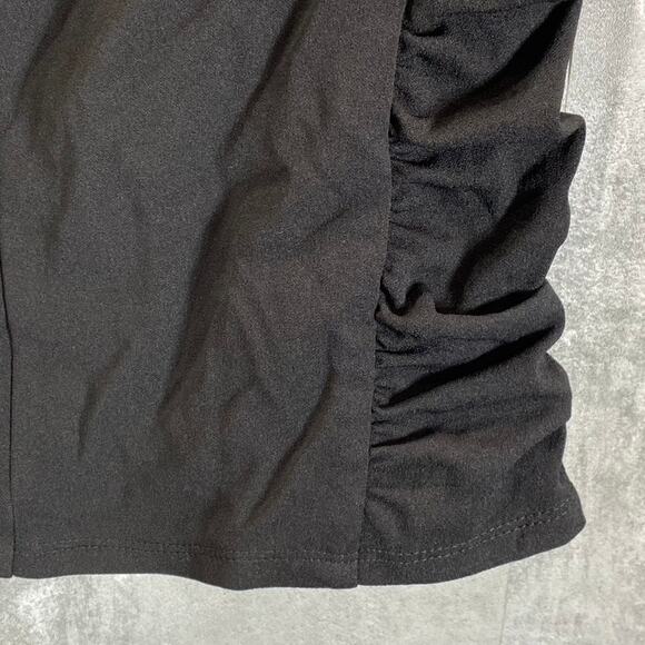 CITY STUDIO Juniors' Black Side Ruched V-Neck Cross Back Bodycon Mini Dress SZ M - Picture 10 of 14